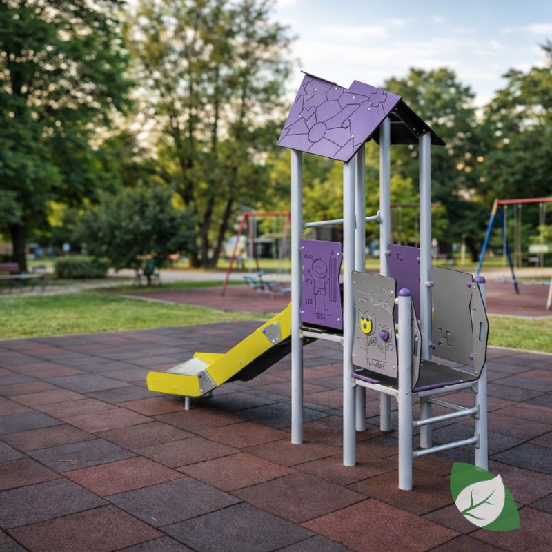 Dječji tobogan s dvije platforme CITY LINE COLOUR 7047-2